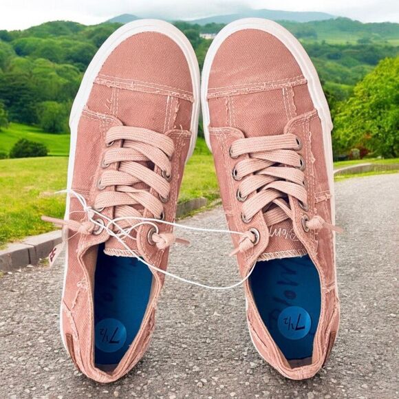 NWT Blowfish Malibu LEXINE 7.5 Dusty Pink Distressed Stitched Platform Sneakers - Picture 15 of 15